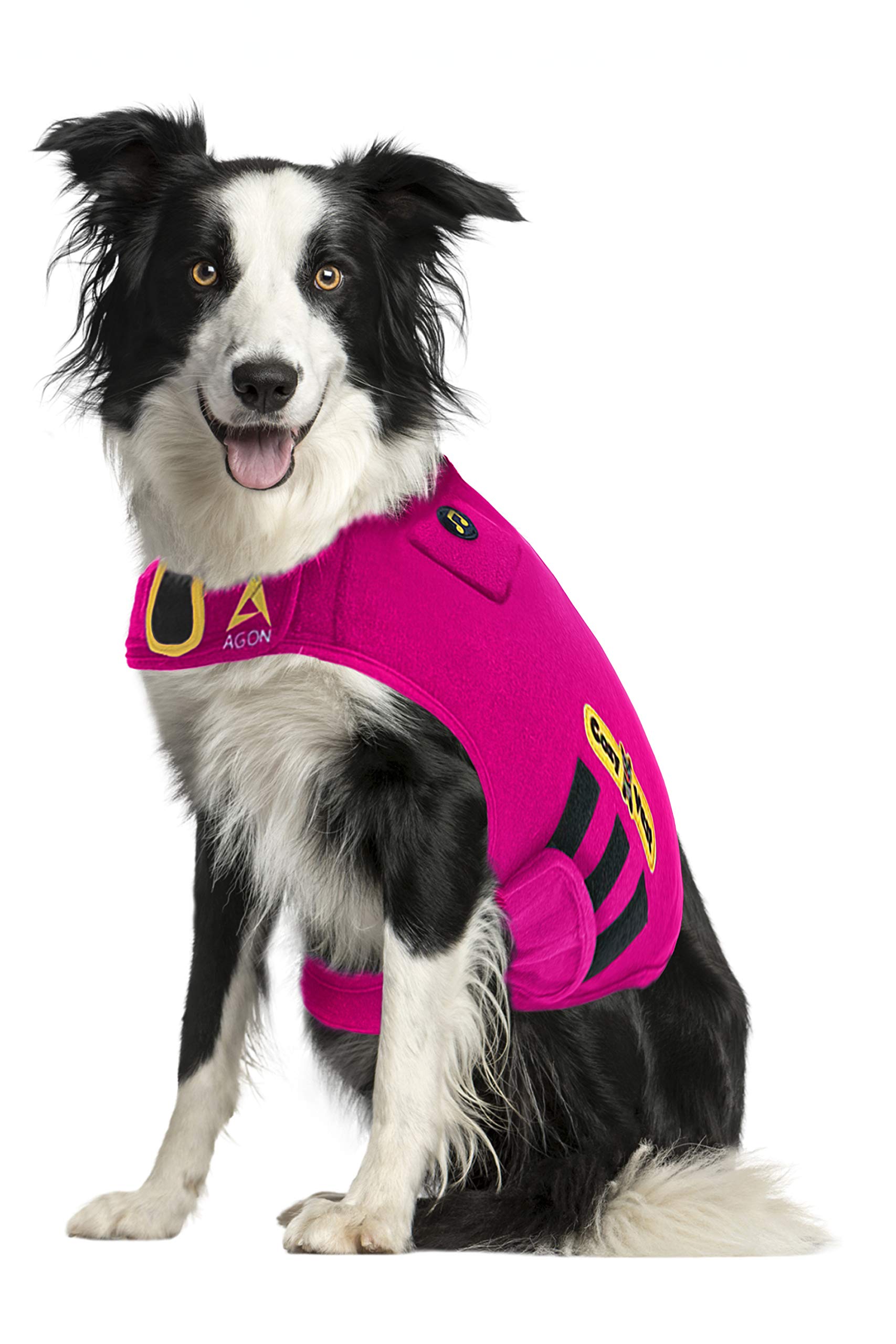 CozyVest 3-in-1 Calming Vest Music & Aromatherapy Dog Anxiety Coat Relaxing Sound & Essential Oil Scent Treats Canine Stress Relief Fireworks Thunder Separation Shirt Jacket(Pink, M [26-40 Lbs])