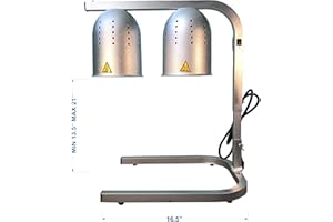 Avantco Commercial Portable W62 Heat Lamp Food Warmer 2-Bulb Free-Standing