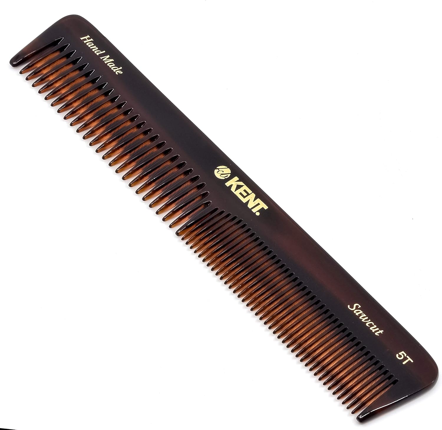 Kent Brushes Handmade Comb A 5T Medium Size Coarse and Fine Comb for Women, Brown