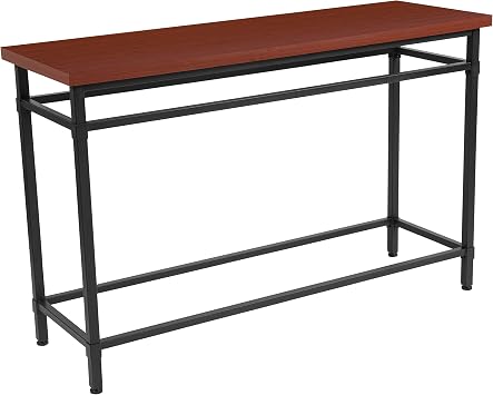 Amazon.com: flash furniture Granada Hills colección Norway grano de  incrustaciones de madera de cerezo acabado mesa consola con negro patas de  metal: Furniture \u0026 Decor