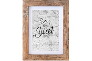 Califortree 5x7 Picture Frame - Can Display Photo 4x6 with Mat, Wood Frame with Shatterproof Plexiglass, Horizontal and Vertical Display for Wall and Tabletop, Rustic Brown