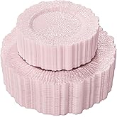 SUT 60PCS Pink Plastic Plates, Pink Disposable Plates include 10 inch Pink Dinner Plates and 7 inch Pink Dessert Plates, Plates Disposable Heavy Duty. Plastic Plates For Party/Birthday