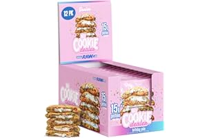 My Cookie Dealer Protein Cookies, Birthday Cake (12-Pack, 2.2oz Cookie) - 15g Protein per Cookie (Made with RAW Nutrition Protein) - Individually Wrapped Travel Snacks