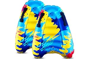 Gemscream Inflatable Surf Body Board with Handles Beach Surfing Float for Slip Portable Pool Water Game Float Board Swimming Pool Floating Water Summer Fun Toy for Surfing Beginners