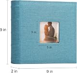 Vienrose Photo Album 200 Pockets Linen Cover 6x4 15x10 cm Light Blue view 4