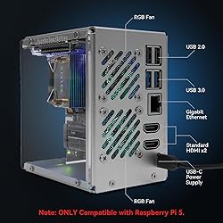 Pironman 5 NVMe M.2 SSD PCIe 2.0/3.0 Mini PC Case