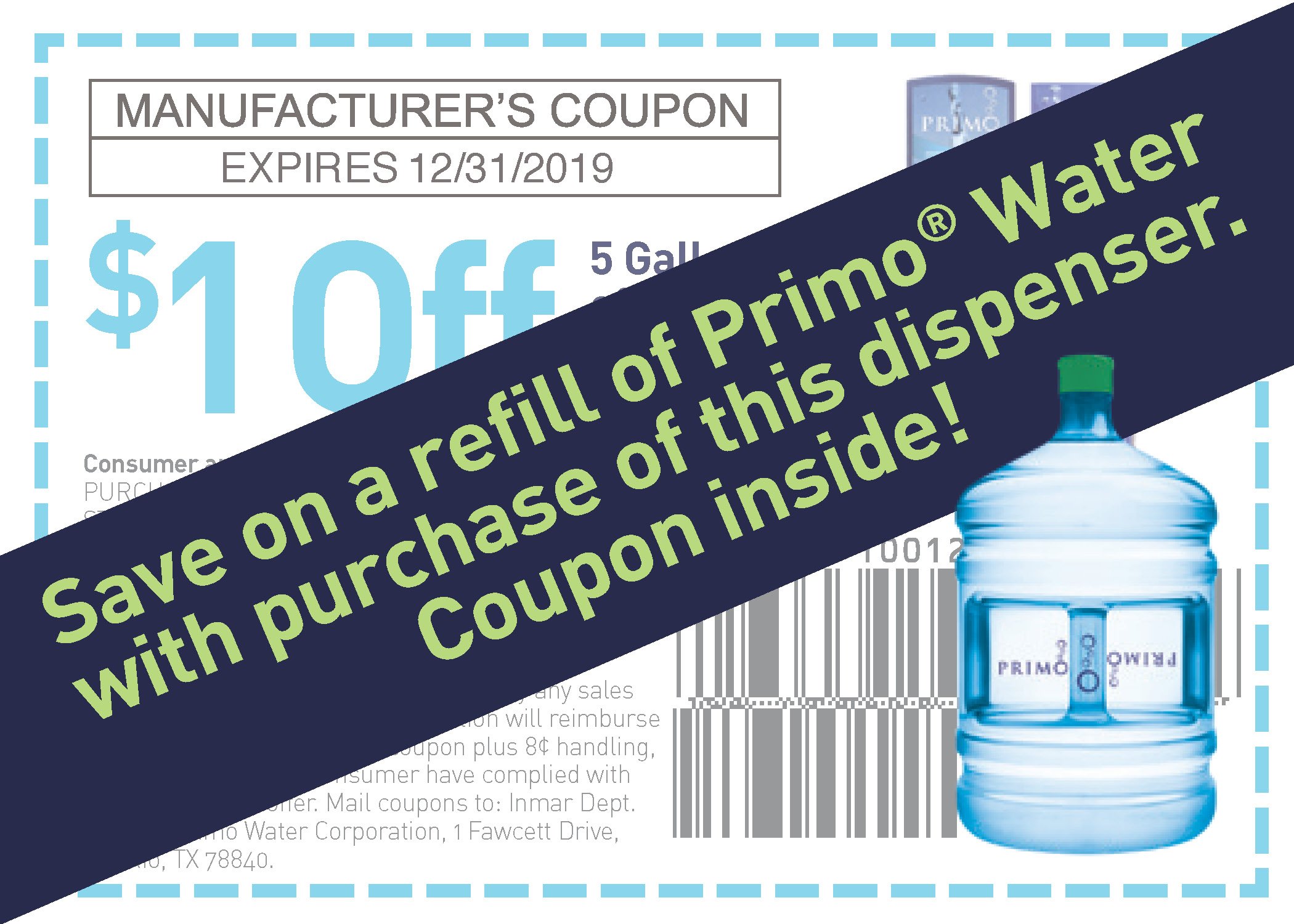 Primo Top Loading Countertop Water Dispenser Room Temperature
