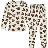 Krafig Unisex Long-Sleeve PJ Sets, 2-Piece Pajamas Sleepwear