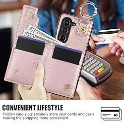 XIMAND for Samsung Galaxy Z Fold 5 Wallet Case with