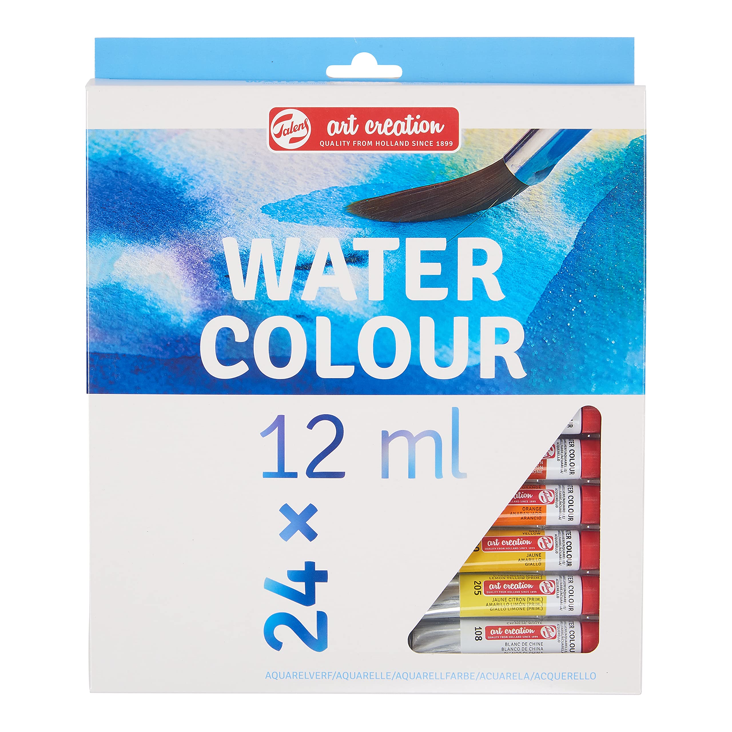 Talens Art Creation Watercolor Paint Starter Set with 24 Colors (12 ml tubes) | Painting for Adults