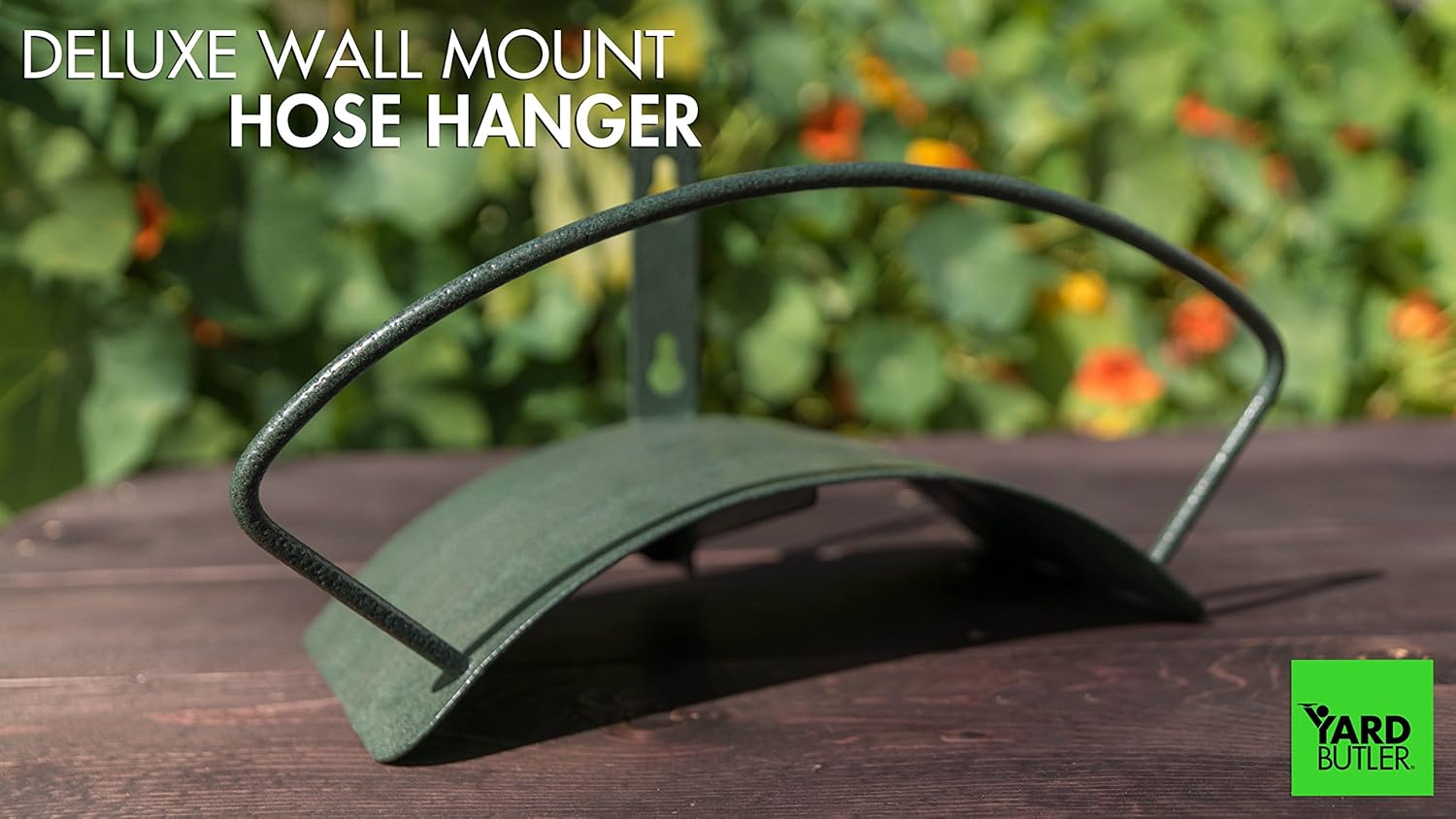 Yard Butler Deluxe Heavy Duty Wall Mount Hose Hanger Easily Holds 100’ Of 5/8’ Hose Solid Steel Extra Bracing And Patented Design In NEW COLORS and DECORATIVE DESIGNS IHCWM-1 Textured Forest Green : Garden Hose Parts : Garden & Outdoor