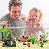 QZQ Aquarium Decorations 14 PCS Resin Plants Rockery Starfish Coral Set view 7