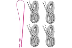 JETEC Drawstring Cords Replacement Drawstrings with Easy Threader for Sweatpants Shorts Pants Jackets Coats (Light Gray)