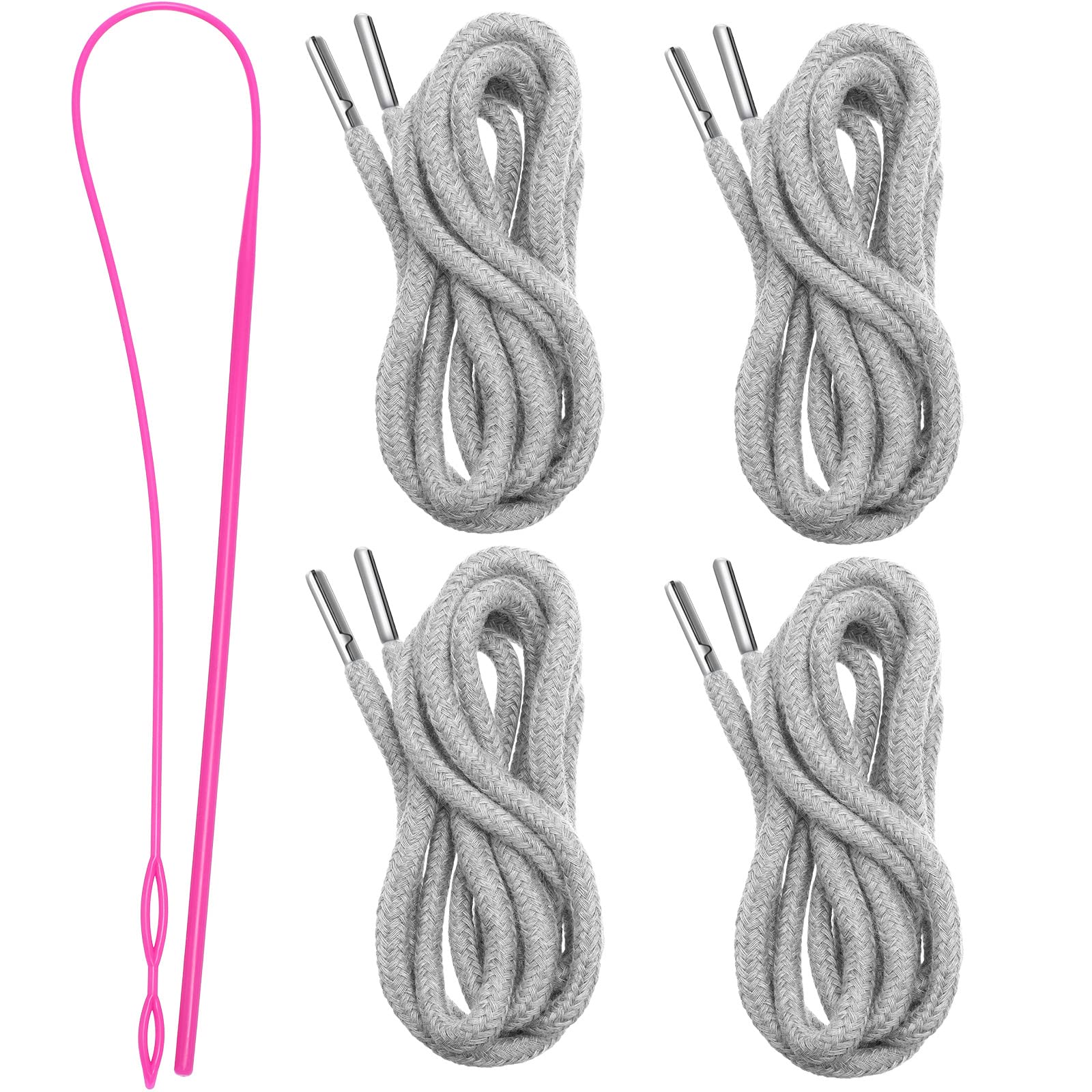 Photo 1 of Drawstring Cords Replacement Drawstrings with Easy Threader for Sweatpants Shorts Pants Jackets Coats (Light Gray)