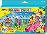 AMOS Peelable Glass Paint & Stain Kit With Outliners 12 Piece Set view 1