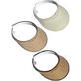 3 Pieces Clip On Visors Women Men Visor Sun Hats Hat Outdoor Sports Golf Beach Travel Tennis Cap