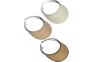 YDOCQLI ​3 Pieces Clip On Visors Women Men Visor Sun Hats Hat Outdoor Sports Golf Beach Travel Tennis Cap
