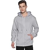 Klizzer Luxury Zip Up Hoodie Men 100% Cotton Fleece Heavyweight Hooded Sweatshirt, Comfortable Full Zipper Jacket for Adults.