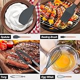 FIOUSY 12PCS Silicone Kitchen Utensil Set Heat Resistant Wooden Handle Nonstick view 5