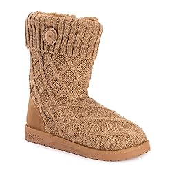 MUK LUKS Women's Janet Boot, Camel, 7