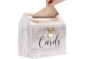 Yamahiko Card Box Wedding Card Box for Reception, Vintage Large Wedding Gift Card Holder Box with Heart Lock, Big Wedding Car