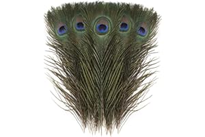 Larryhot Craft Peacock Feathers Bulk - 40pcs 18-20 inches Feathers for DIY Crafts, Wedding, Home and Holiday Party Decorations