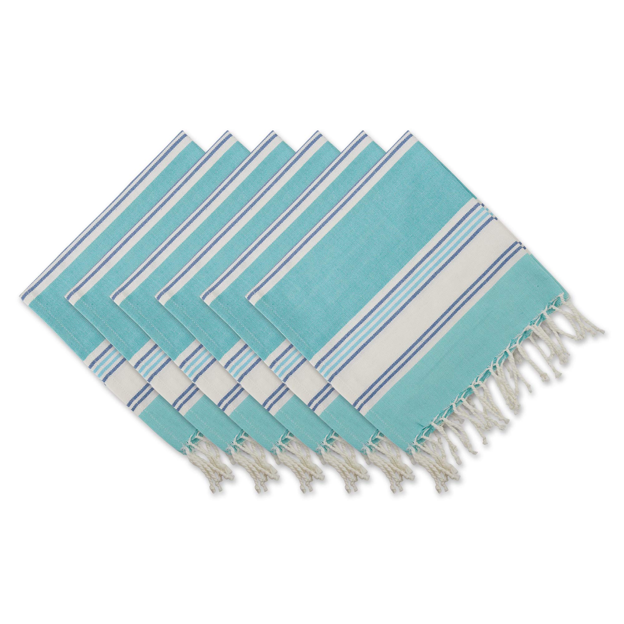 DII Tidal Stripe, Cotton, Beach Blues, Napkin Set