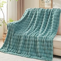 NEWCOSPLAY Twin Blanket for Couch Light Teal Super