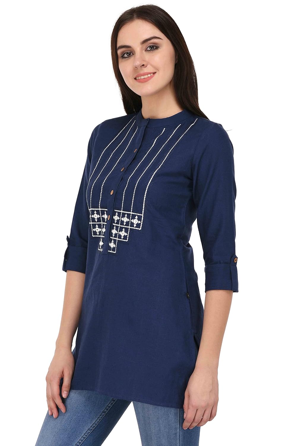 pistaa's women's cotton short top (navy blue_xs)