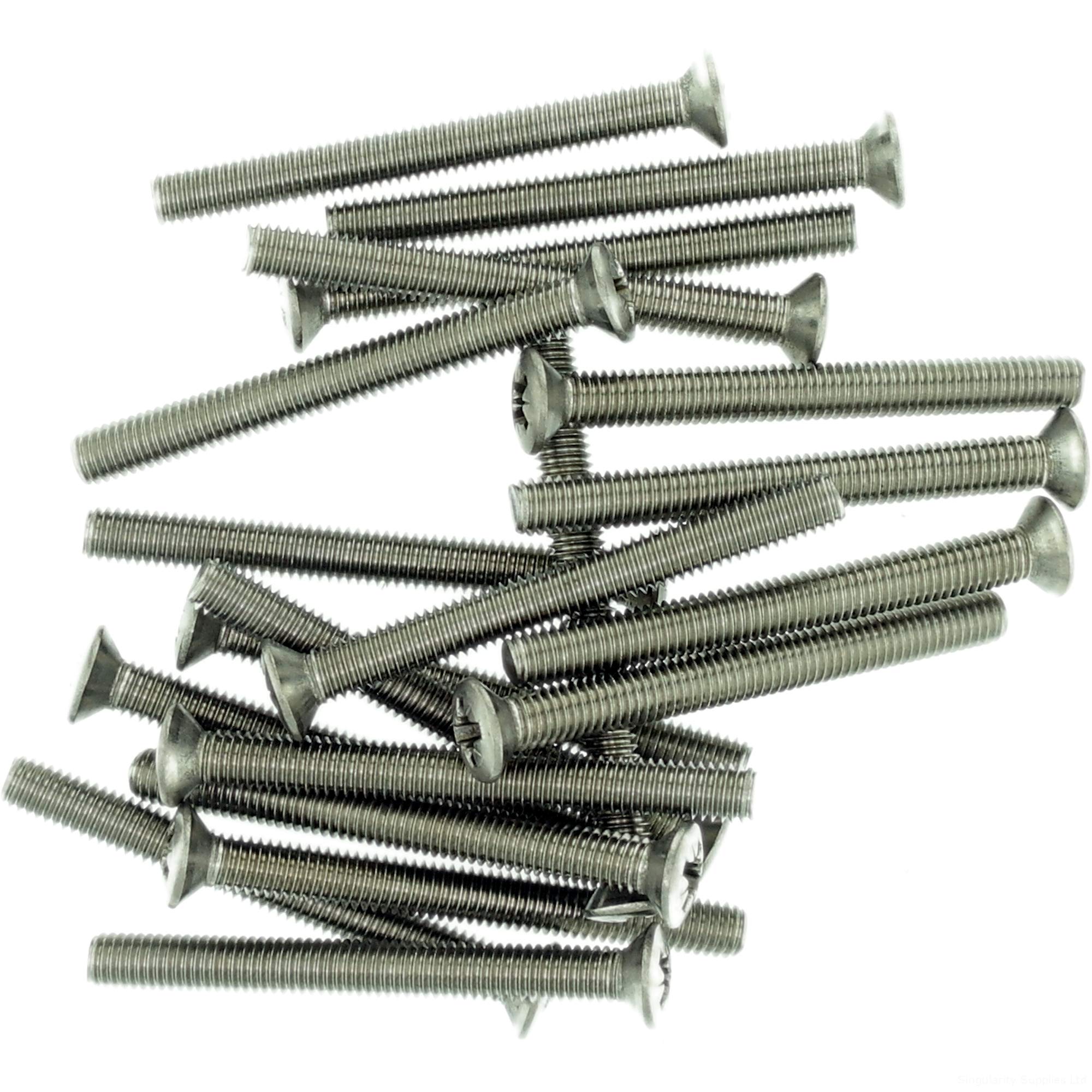 M5 (5mm x 18mm) Pozi Raised Countersunk Machine Screw (Bolt) - Stainless Steel (A2) (Pack of 20)