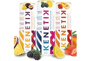 KENETIK Nootropic Ketone Drink, Ketones for Energy & Focus, Caffeine & Sugar Free, High Performance D-BHB Ketone Mix, Fuel w/Zero Crash or Jitters, Ready to Drink - Variety 6 Pk