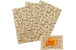 OTOPETE 200Pcs Food Paper Sheets, 12"x7.8" Grease Resistant Food Wrapper Paper, Coffee Theme Hamburger Sandwich Basket Liner, Tray Liner, for Home Kitchen Baking, Picnic, Party, Kraft Paper