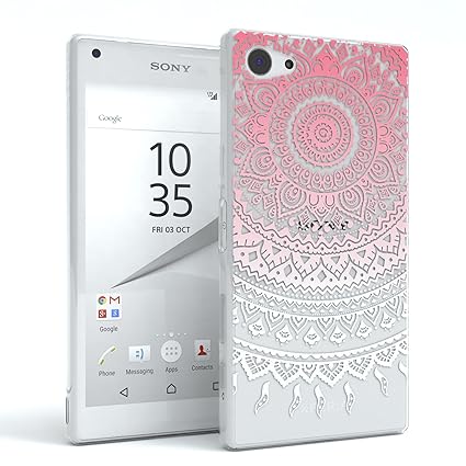 EAZY CASE Hülle für Sony Xperia Z5 Compact Schutzhülle Silikon Mandala Design, Slimcover Henna, Handyhülle, TPU Hülle/Soft Ca