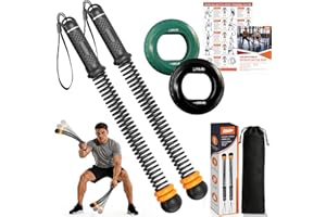 Dilobio 2PCS Weighted Ropeless Battle Ropes for Home Gym, Heavy Duty Portable Cordless Battle Rope with 2 Grip Strengtheners 