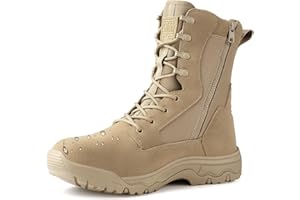 FREE SOLDIER Women’s Tactical Boots 8 Inches Lightweight Combat Boots Durable Waterproo Military Work Outdoors Boots Desert B