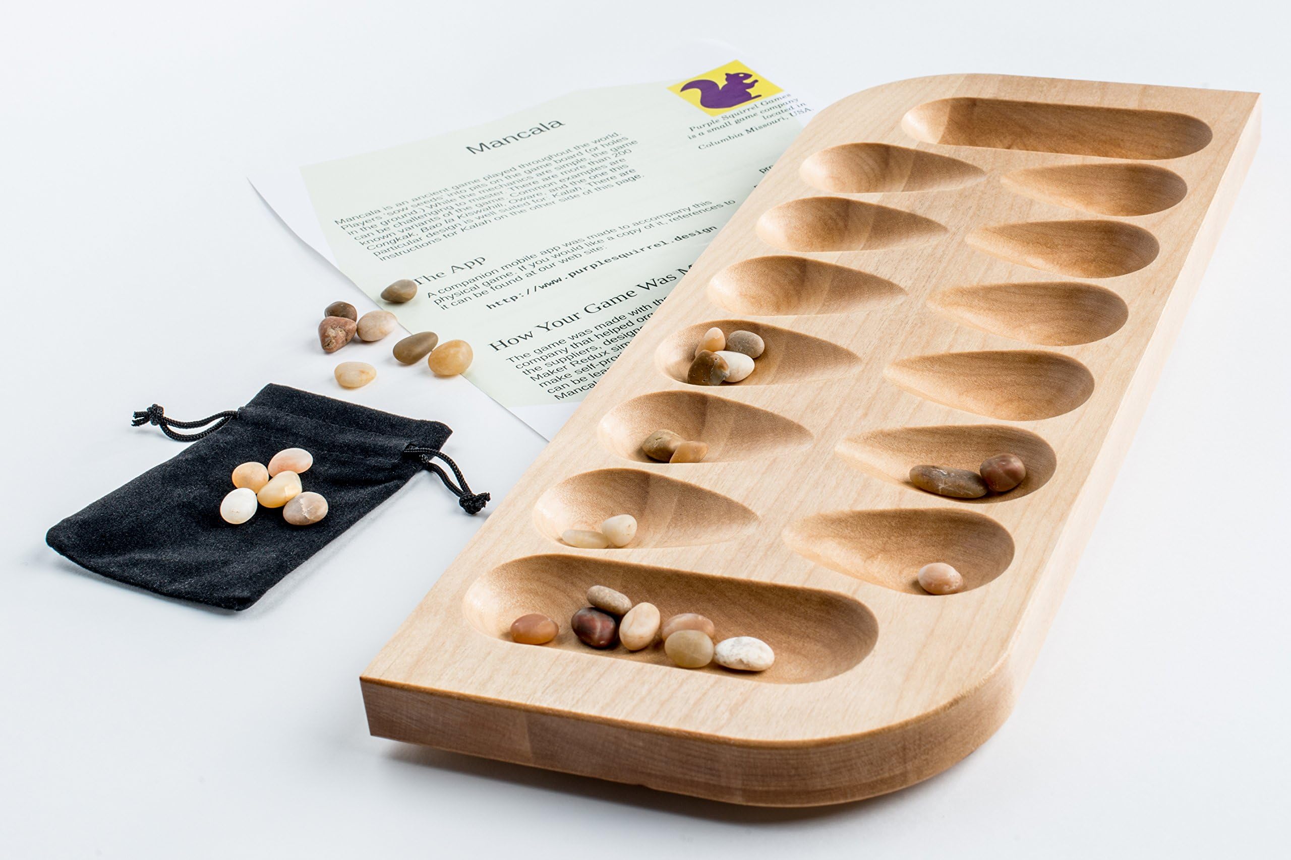 Mancala - Birch with Tumbled Pebbles by Purple Squirrel Games
