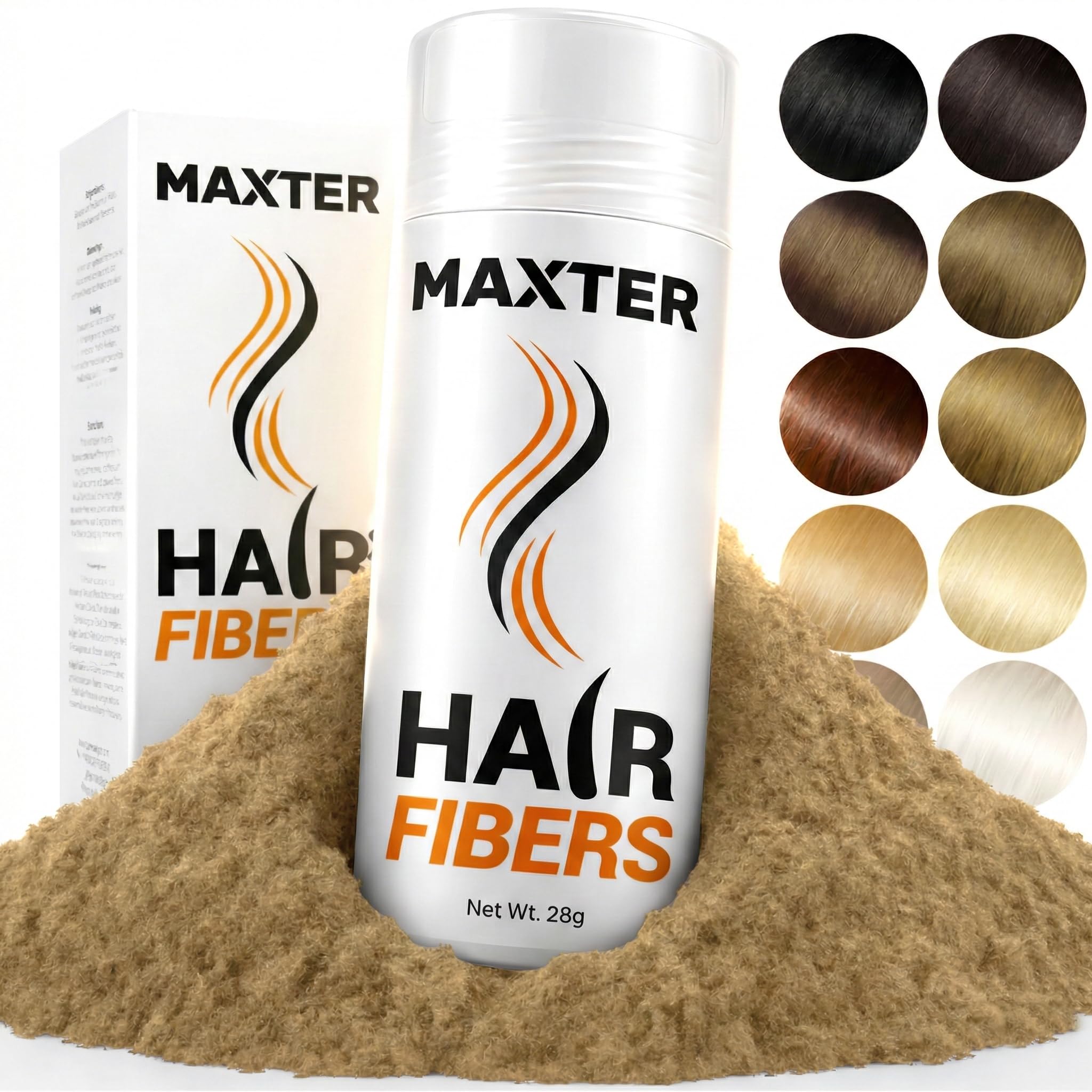 Maxter HAIR FIBRES Medium Blonde - Hair Powder Men and Women to Conceal Hair Loss - Microfibre for Added Density and Volume