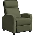 Yaheetech Corduroy Recliner Chair Single Sofa Home Theater Seating Adjustable Modern Reclining Chair for Living Room Bedroom Home Theater Dark Green