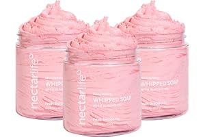 NECTAR BATH TREATS Nectar Life Whipped Soap and Shave Butter with Almond Oil, Fruit Smoothie, Set of 3, 5 Oz Each
