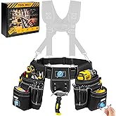 LEFOR&middot;Z Tool Belt with 4 D-Rings,27-Pockets Tool Belts for Men,Construction | Heavy Duty Utility Belt,Magnetic Tool Pouch,Detachable Adjustable Toolbelt for Electrician,Carpenter,Dad Gifts for Men,Black