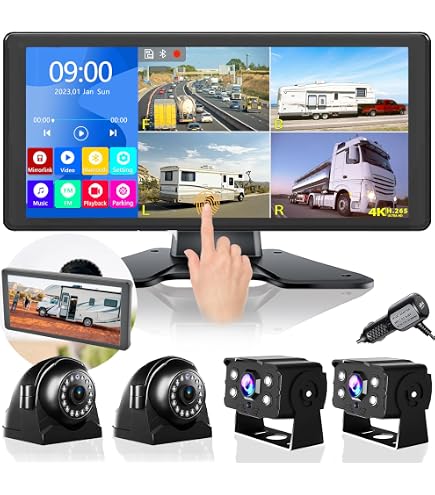 RV Backup Camera Wireless HD 1080P Trailer Bluetooth Rear View Cam System Tou