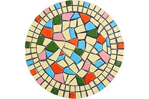 QZSDBWHCB - Outdoor Lawn Decoration - Mosaic Stepping Stone - Garden Entrance Path Decoration Stone 12 inches (Beige)