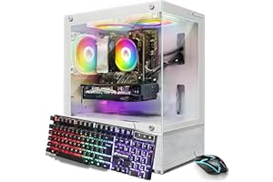 STGAubron Gaming Desktop Computer, Intel Core i7-6700 up to 4.0G, Radeon RX 580 16G, 32GB DDR4, 2TB SSD, WiFi 6, BT 5.0, RGB 