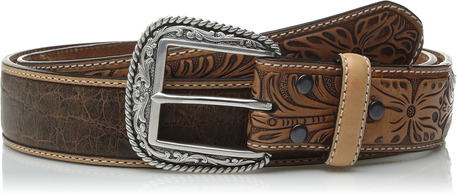 ARIAT mens Tan Caiman Western Belt Belt Amazon.ca Clothing & Accessories