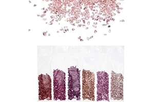 uxcell 6 Colors Crushed Glass Glitters 2-4mm Irregular Chips Sequins, Metallic Chunky Glitters Stones for Resin Art, Nail Cra
