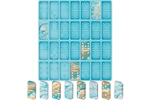 Diueoly Domino Resin Molds, Domino Molds for Resin Casting, Professional Dominos Molds for Epoxy Resin, Domino Molds Set 28 Cavities, Sturdy Silicone Molds for Domino DIY Pendant Cake Jewelry Making
