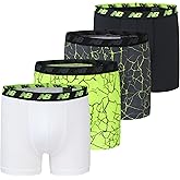 New Balance Boys' 3.5" Underwear, Performance Boxer Briefs (4 Pack)