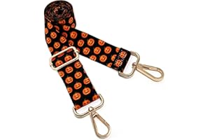 Dsigo Purse Strap, 1.5" Wide Gold Alloy Buckle Floral Printing Crossbody Shoulder Strap for Bag Handbag Crossbody Bags