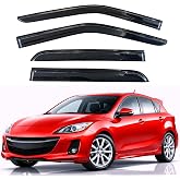 KPY Rain Guards Window Visors for 2010-2013 Mazda 3 Hatchback | Out-Channel Window Visors Vent Wind Deflectors 4PC, Car Accessories for 10-13 Mazda 3 Hatchback (Hatchback Only)