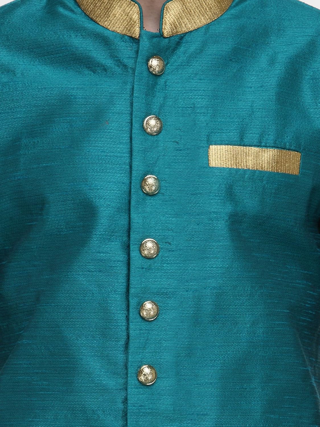 rg designers rama and gold plain sherwani for men